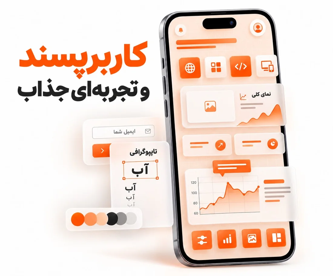 سایت شرکتی کاربرپسند و تجربه‌ای جذاب – موبایل با رابط کاربری سایت